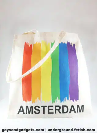 Rainbow Paint Amsterdam Canvas Tote