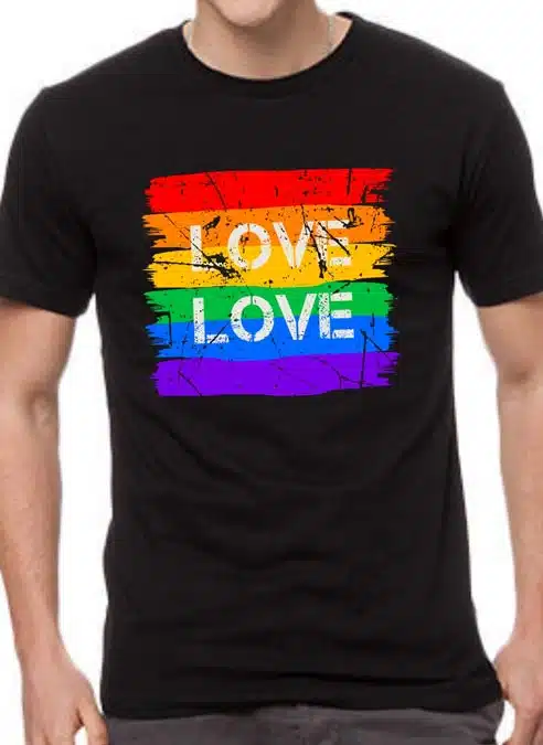 T-shirt Rainbow Love Black