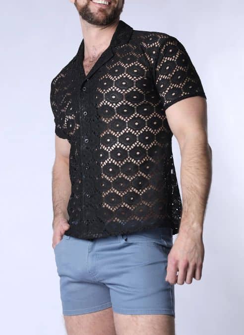 Timoteo Palermo Button Down Mesh Shirt