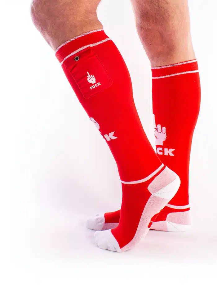 Brutus FUCK Socks with Pocket Red
