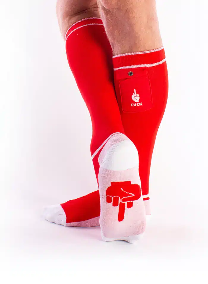 Brutus FUCK Socks with Pocket Red