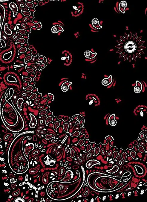 Mr. S Neck Hanky with Zipper Pocket Black / Red