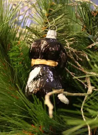 Black Puppy Christmas Ornament