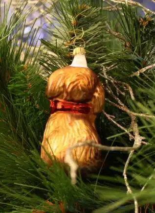 Brown Puppy Christmas Ornament