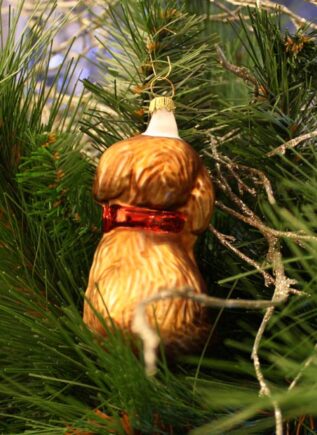 Brown Puppy Christmas Ornament