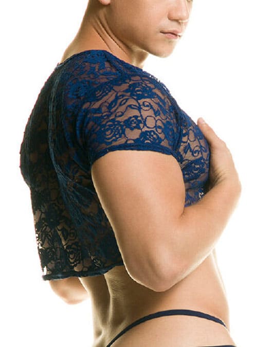 Gigo Redemption Lace Crop Top Blue