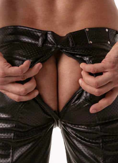 Locker Gear Punch Hole Leatherette Loose Fit Cargo Short