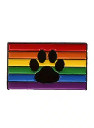 Pride Pin: Pup Paw on Rainbow Flag