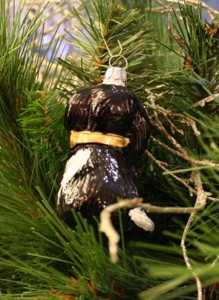 Black Puppy Christmas Ornament