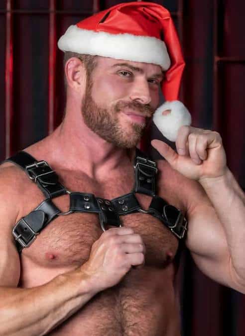 Mr. S Leather Santa Hat - Red/White Trim