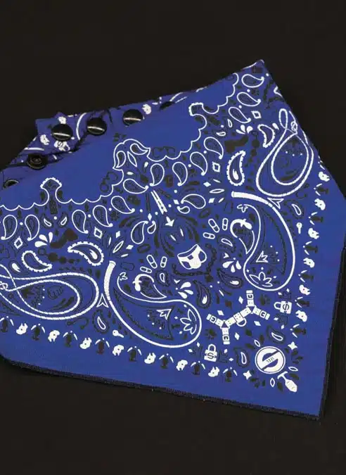 Mr. S Neck Hanky with Zipper Pocket Blue