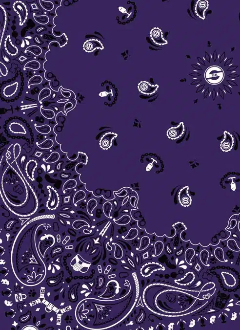 Mr. S Neck Hanky with Zipper Pocket Purple