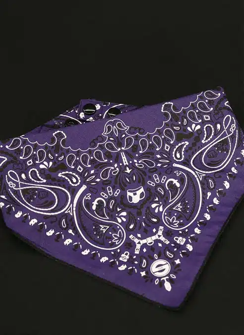 Mr. S Neck Hanky with Zipper Pocket Purple
