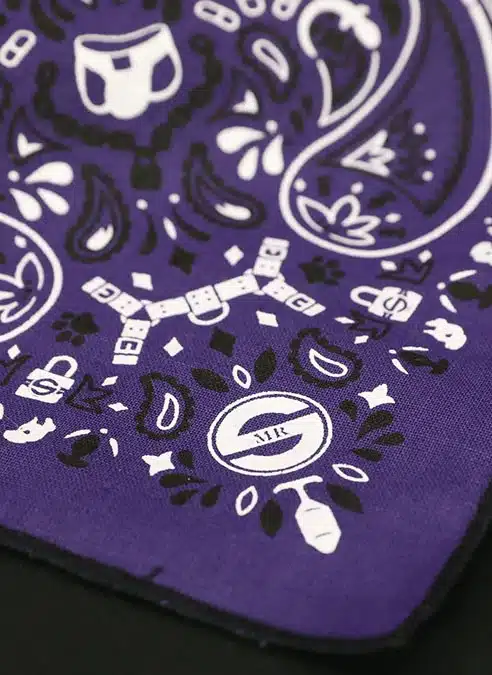 Mr. S Neck Hanky with Zipper Pocket Purple