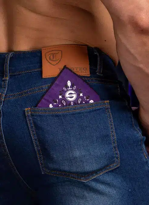 Mr. S Neck Hanky with Zipper Pocket Purple