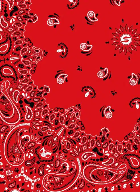 Mr. S Neck Hanky with Zipper Pocket Red