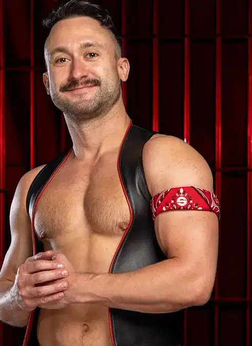 Mr. S Neck Hanky with Zipper Pocket Red