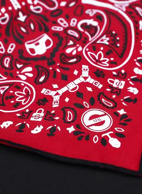 Mr. S Neck Hanky with Zipper Pocket Red