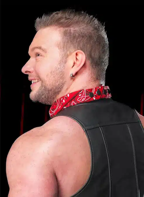 Mr. S Neck Hanky with Zipper Pocket Red