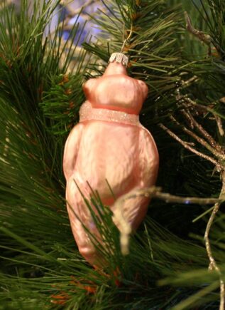 Pastel Pink Bear Christmas Ornament