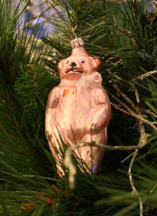 Pastel Pink Bear Christmas Ornament