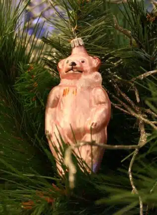 Pastel Pink Bear Christmas Ornament
