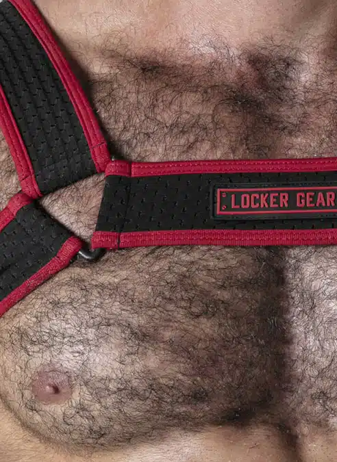 Locker Gear Mesh Chest Harness Red