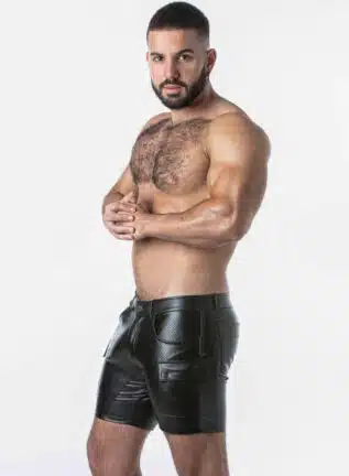 Locker Gear Punch Hole Leatherette Cargo Short