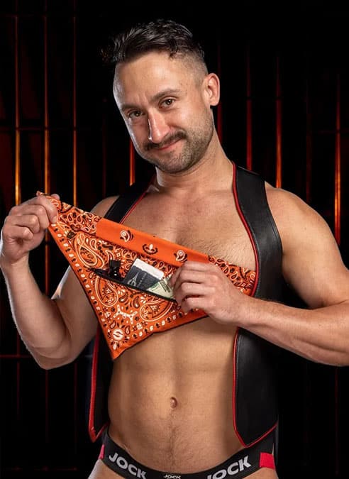 Mr. S Neck Hanky with Zipper Pocket Orange