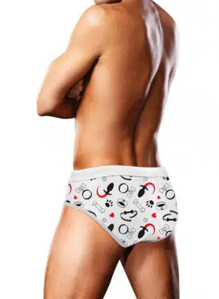 Prowler Swim Brief Pup Print White