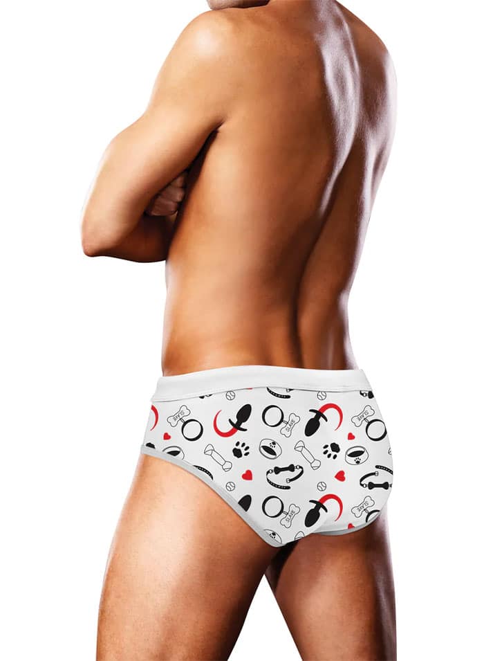 Prowler Swim Brief Pup Print White