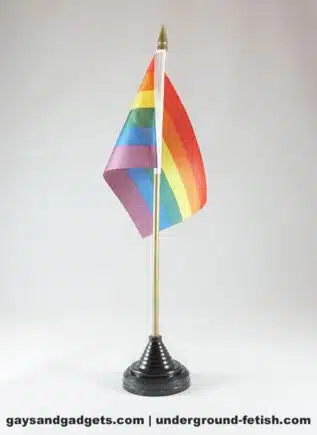 Desk Flag Rainbow including Stand