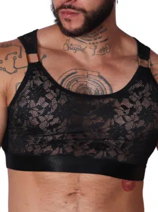Gigo Illusion Black Crop Top