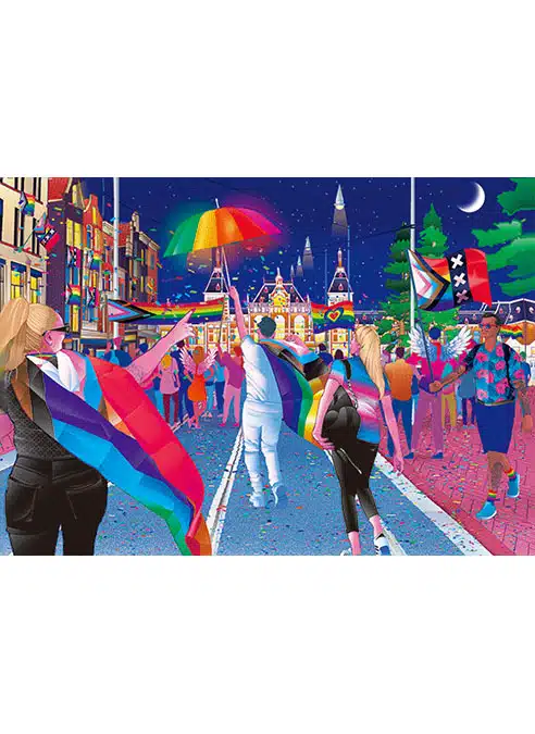 Amsterdam Pride Walk 3D Postcard