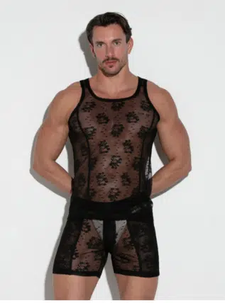 Lace Tank Top Black