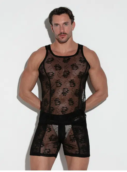 Lace Tank Top Black