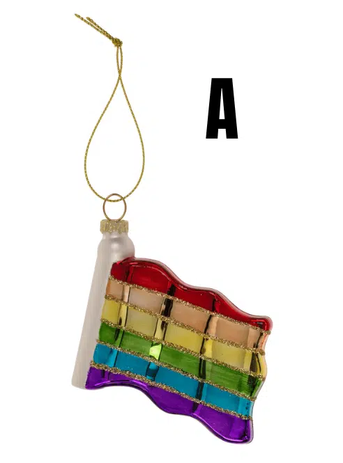 Rainbow Christmas Glass Tree Ornament