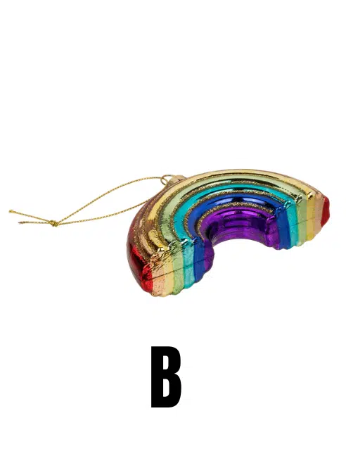 Rainbow Christmas Glass Tree Ornament