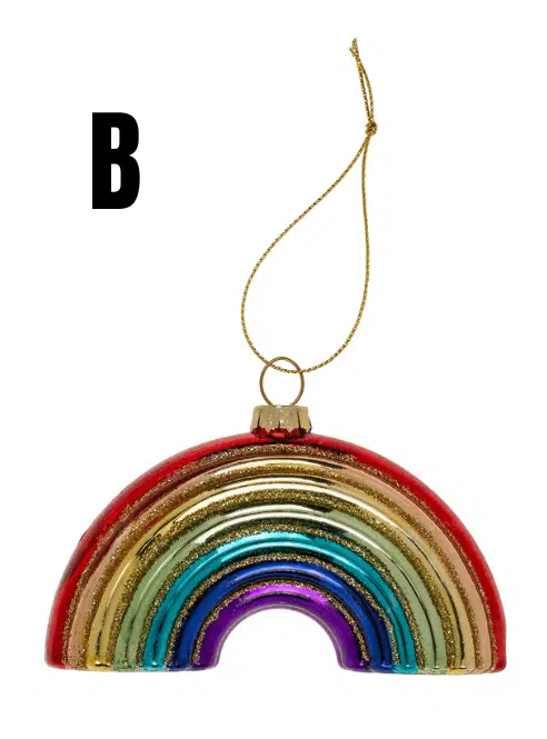 Rainbow Christmas Glass Tree Ornament