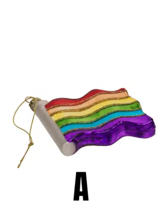 Rainbow Christmas Glass Tree Ornament
