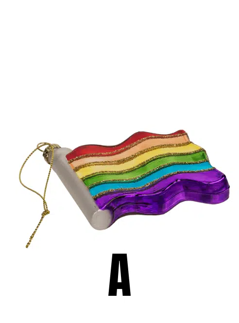 Rainbow Christmas Glass Tree Ornament