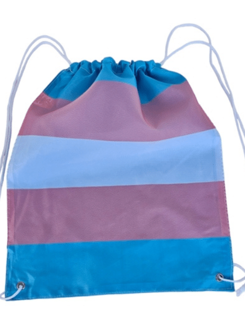 Transgender Flag Drawstring Bag